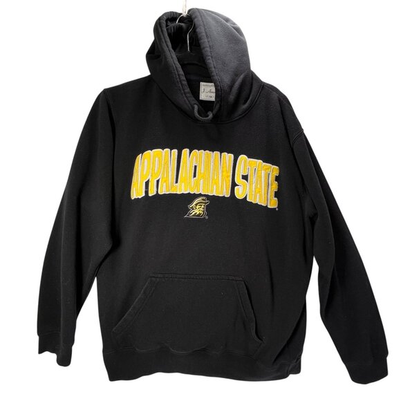 Appalachian State Hoodie Black Embroidered Logo J America Medium Pullover - Picture 1 of 12
